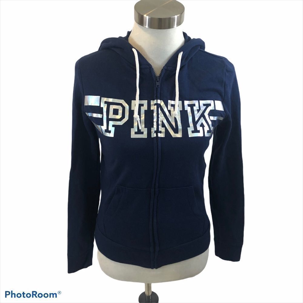 Victoria’s Secret PINK‎ Blue Full Zip Hoodie XS